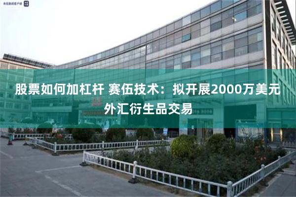 股票如何加杠杆 赛伍技术：拟开展2000万美元外汇衍生品交易