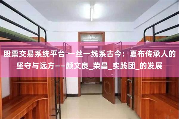 股票交易系统平台 一丝一线系古今：夏布传承人的坚守与远方——颜文良_荣昌_实践团_的发展